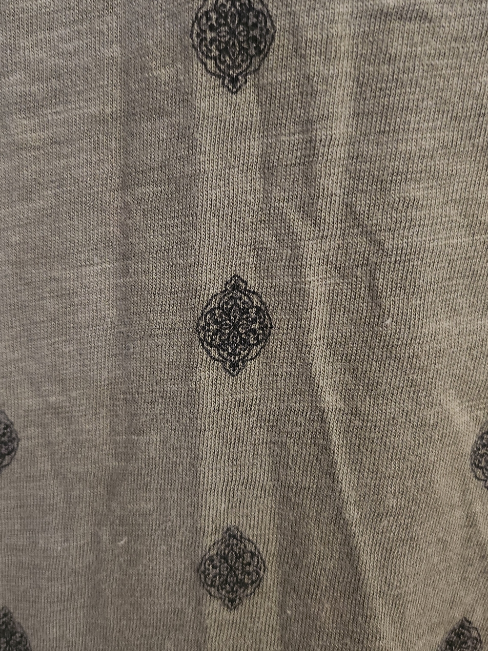 Liz Claiborne Olive Green Short Sleeve V-Neck Top with Black Dot Motif - Picture 4 of 10